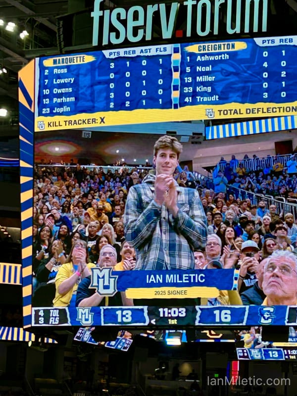 Being introduced to the Marquette fans at Fiserv Forum